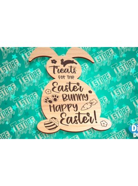 Σετ των 2 Intra απο ξύλο plywood 3mm-4mm πάχος - Πασχαλινός δίσκος | Αγαπητέ λαγουδάκι του Πάσχα Δίασταση 15x15 cm INTRAFABR-91582724