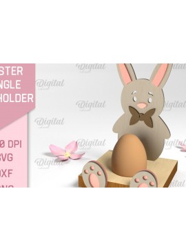 Σετ των 2 Intra απο ξύλο plywood 3mm-4mm πάχος - Πασχαλινή Μονή Αυγοθήκη με Laser Cut  Δίασταση 15x15 cm INTRAFABR-88152397