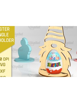 Σετ των 2 Intra απο ξύλο plywood 3mm-4mm πάχος - Πασχαλινή Μονή Αυγοθήκη με Laser Cut  Δίασταση 15x15 cm INTRAFABR-88228200