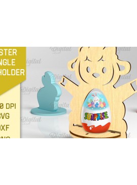 Σετ των 2 Intra απο ξύλο plywood 3mm-4mm πάχος - Πασχαλινή Μονή Αυγοθήκη με Laser Cut  Δίασταση 15x15 cm INTRAFABR-88228301