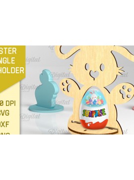 Σετ των 2 Intra απο ξύλο plywood 3mm-4mm πάχος - Πασχαλινή Μονή Αυγοθήκη με Laser Cut  Δίασταση 15x15 cm INTRAFABR-88228364