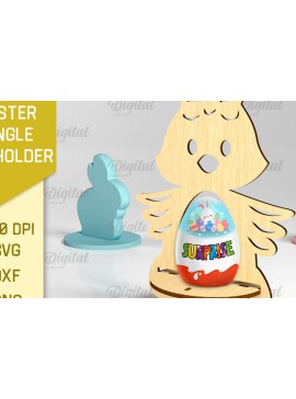 Σετ των 2 Intra απο ξύλο plywood 3mm-4mm πάχος - Πασχαλινή Μονή Αυγοθήκη με Laser Cut  Δίασταση 15x15 cm INTRAFABR-88228561