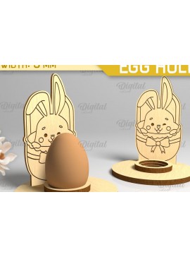 Σετ των 2 Intra απο ξύλο plywood 3mm-4mm πάχος - Πασχαλινή Μονή Αυγοθήκη με Laser Cut  Δίασταση 15x15 cm INTRAFABR-88071571