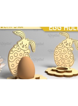 Σετ των 2 Intra απο ξύλο plywood 3mm-4mm πάχος - Πασχαλινή Μονή Αυγοθήκη με Laser Cut  Δίασταση 15x15 cm INTRAFABR-88071703