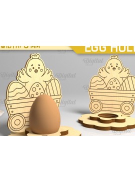 Σετ των 2 Intra απο ξύλο plywood 3mm-4mm πάχος - Πασχαλινή Μονή Αυγοθήκη με Laser Cut  Δίασταση 15x15 cm INTRAFABR-88071772