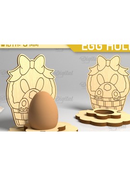 Σετ των 2 Intra απο ξύλο plywood 3mm-4mm πάχος - Πασχαλινή Μονή Αυγοθήκη με Laser Cut  Δίασταση 15x15 cm INTRAFABR-88071798