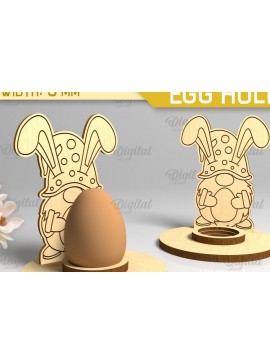 Σετ των 2 Intra απο ξύλο plywood 3mm-4mm πάχος - Πασχαλινή Μονή Αυγοθήκη με Laser Cut  Δίασταση 15x15 cm INTRAFABR-88058317