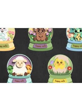 Intra απο ξύλο plywood 3mm-4mm πάχος - Πασχαλινό Snow Globe Bundle  Δίασταση 30x20 cm INTRAFABR-118607610
