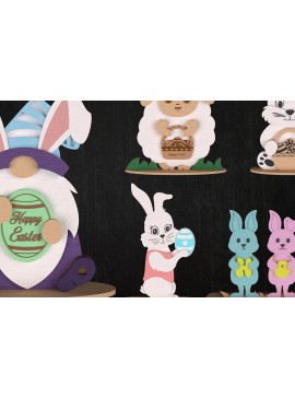 Σετ των 3 Intra απο ξύλο plywood 3mm-4mm πάχος - Πασχαλινό Standee Bundle Laser Cut  Δίασταση 6x6 cm INTRAFABR-116419006