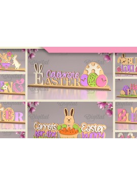 Σετ των 2 Intra απο ξύλο plywood 3mm-4mm πάχος - Πασχαλινά περίπτερα . 3D Stands Cut Laser Δίασταση 15x15 cm INTRAFABR-88608527