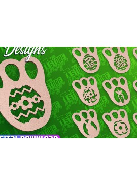 Σετ των 3 Intra απο ξύλο plywood 3mm-4mm πάχος - Σχέδιο κοπής με λέιζερ πασχαλινό στένσιλ | CNC Δίασταση 15x15 cm INTRAFABR-91668150