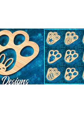 Σετ των 2 Intra απο ξύλο plywood 3mm-4mm πάχος - Πασχαλινό στένσιλ | Πασχαλινό σχέδιο Δίασταση 15x15 cm INTRAFABR-92127748