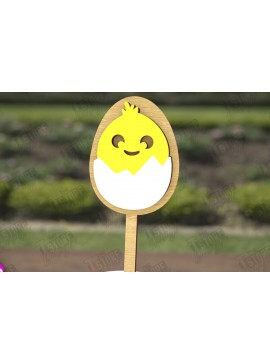 Σετ των 2 Intra απο ξύλο plywood 3mm-4mm πάχος - Πασχαλινά μπαστούνια για ανακατεύοντας ποτά | CNC Δίασταση 15x15 cm INTRAFABR-115762577