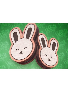 Σετ των 3 Intra απο ξύλο plywood 3mm-4mm πάχος - Πασχαλινά σκουλαρίκια με λέιζερ | Λαγουδάκι Δίασταση 3x3 cm INTRAFABR-91373778