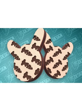 Σετ των 3 Intra απο ξύλο plywood 3mm-4mm πάχος - Πασχαλινά σκουλαρίκια με λέιζερ | CNC Δίασταση 3x3 cm INTRAFABR-91523494