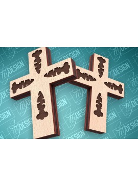 Σετ των 3 Intra απο ξύλο plywood 3mm-4mm πάχος - Πασχαλινά σκουλαρίκια με λέιζερ | CNC Δίασταση 3x3 cm INTRAFABR-91523586