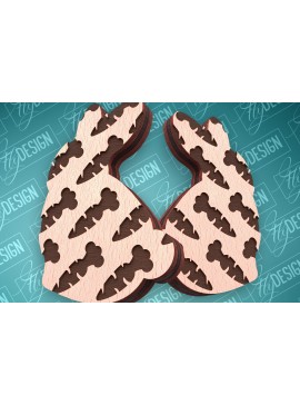 Σετ των 3 Intra απο ξύλο plywood 3mm-4mm πάχος - Πασχαλινά σκουλαρίκια με λέιζερ | CNC Δίασταση 3x3 cm INTRAFABR-91523301