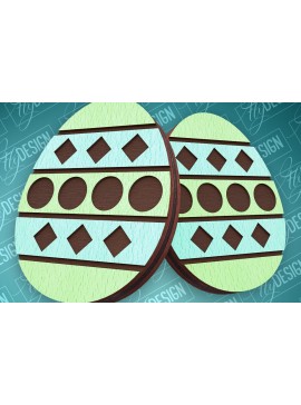 Σετ των 3 Intra απο ξύλο plywood 3mm-4mm πάχος - Πασχαλινά σκουλαρίκια με λέιζερ | CNC Δίασταση 3x3 cm INTRAFABR-91523315