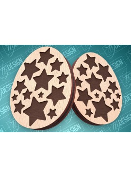 Σετ των 3 Intra απο ξύλο plywood 3mm-4mm πάχος - Πασχαλινά σκουλαρίκια με λέιζερ | CNC Δίασταση 3x3 cm INTRAFABR-91523341