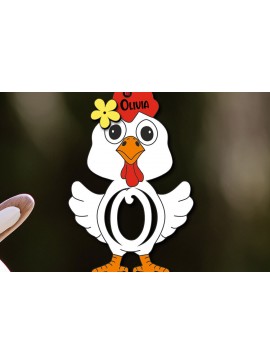 Σετ των 3 Intra απο ξύλο plywood 3mm-4mm πάχος - Πασχαλινό  Chicken Letter O Όνομα καλαθιού Δίασταση 6x6 cm INTRAFABR-113946318