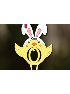 Σετ των 3 Intra απο ξύλο plywood 3mm-4mm πάχος - Πασχαλινό  Στολίδι Letter O Chicken Δίασταση 6x6 cm INTRAFABR-112719253