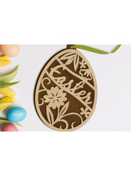 Σετ των 3 Intra απο ξύλο plywood 3mm-4mm πάχος - Πασχαλινή ετικέτα, πρότυπο κοπής πολλαπλών επιπέδων Δίασταση 3x4 cm INTRAFABR-90161523