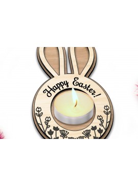 Σετ των 2 Intra απο ξύλο plywood 3mm-4mm πάχος - Δώρο Πασχαλινής Λαμπάδας Κουνελιού Δίασταση 15x15 cm INTRAFABR-118216619