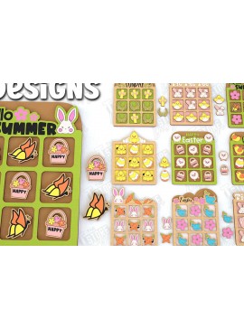 Σετ των 2 Intra απο ξύλο plywood 3mm-4mm πάχος - Πασχαλινό Tic Tac Toe Bundle | Κλασικό παιχνίδι Δίασταση 15x15 cm INTRAFABR-116574450