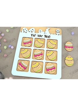 Σετ των 2 Intra απο ξύλο plywood 3mm-4mm πάχος - Πασχαλινό Tic Tac Toe | Νότες και Σταυροί Δίασταση 15x15 cm INTRAFABR-117722021