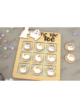 Σετ των 3 Intra απο ξύλο plywood 3mm-4mm πάχος - Πασχαλινό Tic Tac Toe | Νότες και Σταυροί Δίασταση 15x15 cm INTRAFABR-117722029