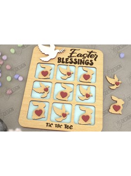 Σετ των 2 Intra απο ξύλο plywood 3mm-4mm πάχος - Πασχαλινό Tic Tac Toe | Νότες και Σταυροί Δίασταση 15x15 cm INTRAFABR-117722039