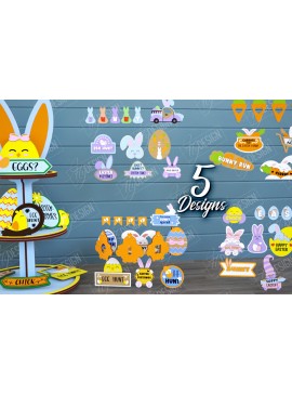 Σετ των 2 Intra απο ξύλο plywood 3mm-4mm πάχος - Πασχαλινό Δίσκο Δίσκος | Στρογγυλό σταντ Δίασταση 15x15 cm INTRAFABR-117879766