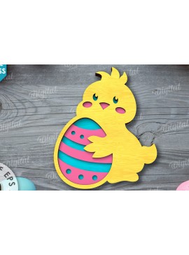 Σετ των 2 Intra απο ξύλο plywood 3mm-4mm πάχος - Πασχαλινός δίσκος με λέιζερ. Πασχαλινό  Δίασταση 15x15 cm INTRAFABR-116898359