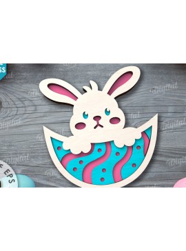 Σετ των 2 Intra απο ξύλο plywood 3mm-4mm πάχος - Πασχαλινός δίσκος με λέιζερ. Πασχαλινό  Δίασταση 15x15 cm INTRAFABR-116898496