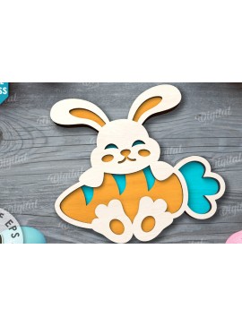 Σετ των 2 Intra απο ξύλο plywood 3mm-4mm πάχος - Πασχαλινός δίσκος με λέιζερ. Πασχαλινό  Δίασταση 15x15 cm INTRAFABR-116898654