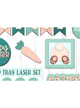 Σετ των 2 Intra απο ξύλο plywood 3mm-4mm πάχος - Σετ λέιζερ πασχαλινός δίσκος| Glowforge Δίασταση 20x25 cm INTRAFABR-23122920