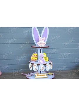 Σετ των 2 Intra απο ξύλο plywood 3mm-4mm πάχος - Πασχαλινός Δίσκος | Στρογγυλό σταντ | CNC Δίασταση 15x15 cm INTRAFABR-117879456