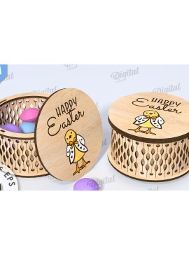 Σετ των 2 Intra απο ξύλο plywood 3mm-4mm πάχος -  κουτί πασχαλινών λιχουδιών. Δώρο Πάσχα Δίασταση 15x15 cm INTRAFABR-115749922