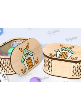 Σετ των 3 Intra απο ξύλο plywood 3mm-4mm πάχος -  κουτί πασχαλινών λιχουδιών. Δώρο Πάσχα Δίασταση 15x15 cm INTRAFABR-115749618
