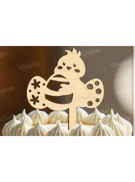 Σετ των 2 Intra απο ξύλο plywood 3mm-4mm πάχος - Πασχαλινή ξύλινη τούρτα Topper Laser κοπής Δίασταση 15x15 cm INTRAFABR-118211239