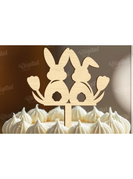 Σετ των 2 Intra απο ξύλο plywood 3mm-4mm πάχος - Πασχαλινή ξύλινη τούρτα Topper Laser κοπής Δίασταση 15x15 cm INTRAFABR-118212800