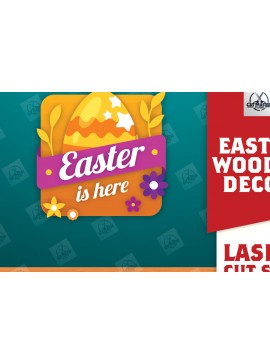 Σετ των 2 Intra απο ξύλο plywood 3mm-4mm πάχος - Πασχαλινή Ξύλινη Διακόσμηση Laser Cut  Δίασταση 15x15 cm INTRAFABR-117492226