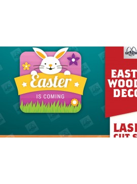 Σετ των 2 Intra απο ξύλο plywood 3mm-4mm πάχος - Πασχαλινή Ξύλινη Διακόσμηση Laser Cut  Δίασταση 15x15 cm INTRAFABR-117492241