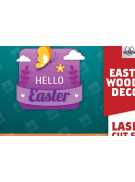 Σετ των 2 Intra απο ξύλο plywood 3mm-4mm πάχος - Πασχαλινή Ξύλινη Διακόσμηση Laser Cut  Δίασταση 15x15 cm INTRAFABR-117492267