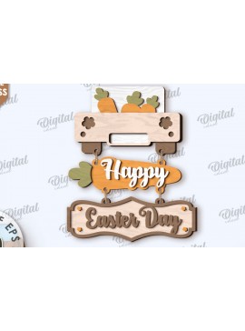 Σετ των 2 Intra απο ξύλο plywood 3mm-4mm πάχος - Πασχαλινή Ξύλινη Διακόσμηση LaserCut. Διακόσμηση σπιτιού Δίασταση 15x15 cm INTRAFABR-115893794