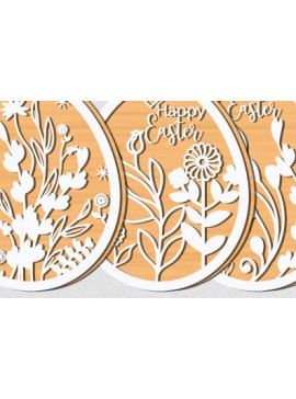 Σετ των 2 Intra απο ξύλο plywood 3mm-4mm πάχος - Πασχαλινό Ξύλινο Αυγό  Cut 2 Layer 1426 Δίασταση 15x15 cm INTRAFABR-115872134