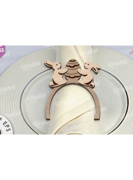 Σετ των 2 Intra απο ξύλο plywood 3mm-4mm πάχος - Πασχαλινό δαχτυλίδι για χαρτοπετσέτα με λέιζερ Δίασταση 15x15 cm INTRAFABR-117869637