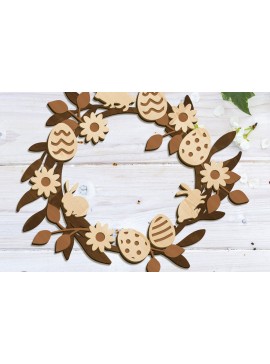 Σετ των 2 Intra απο ξύλο plywood 3mm-4mm πάχος - Πασχαλινό Στεφάνι Διακοσμητικό Πολυστρωματικό Θερμ Δίασταση 16x17 cm INTRAFABR-89881017