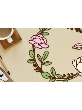 Σετ των 2 Intra απο ξύλο plywood 3mm-4mm πάχος - ΣΤΕΦΑΝΙ ΠΑΣΧΑ Διακόσμηση πολλαπλών στρώσεων, κομμένο  Δίασταση 2x14 cm INTRAFABR-87257616