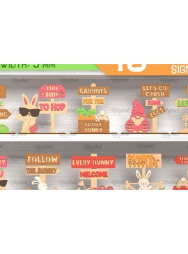 Σετ των 2 Intra απο ξύλο plywood 3mm-4mm πάχος - Πακέτο σημείων κατεύθυνσης Πάσχα Δίασταση 15x15 cm INTRAFABR-90890961